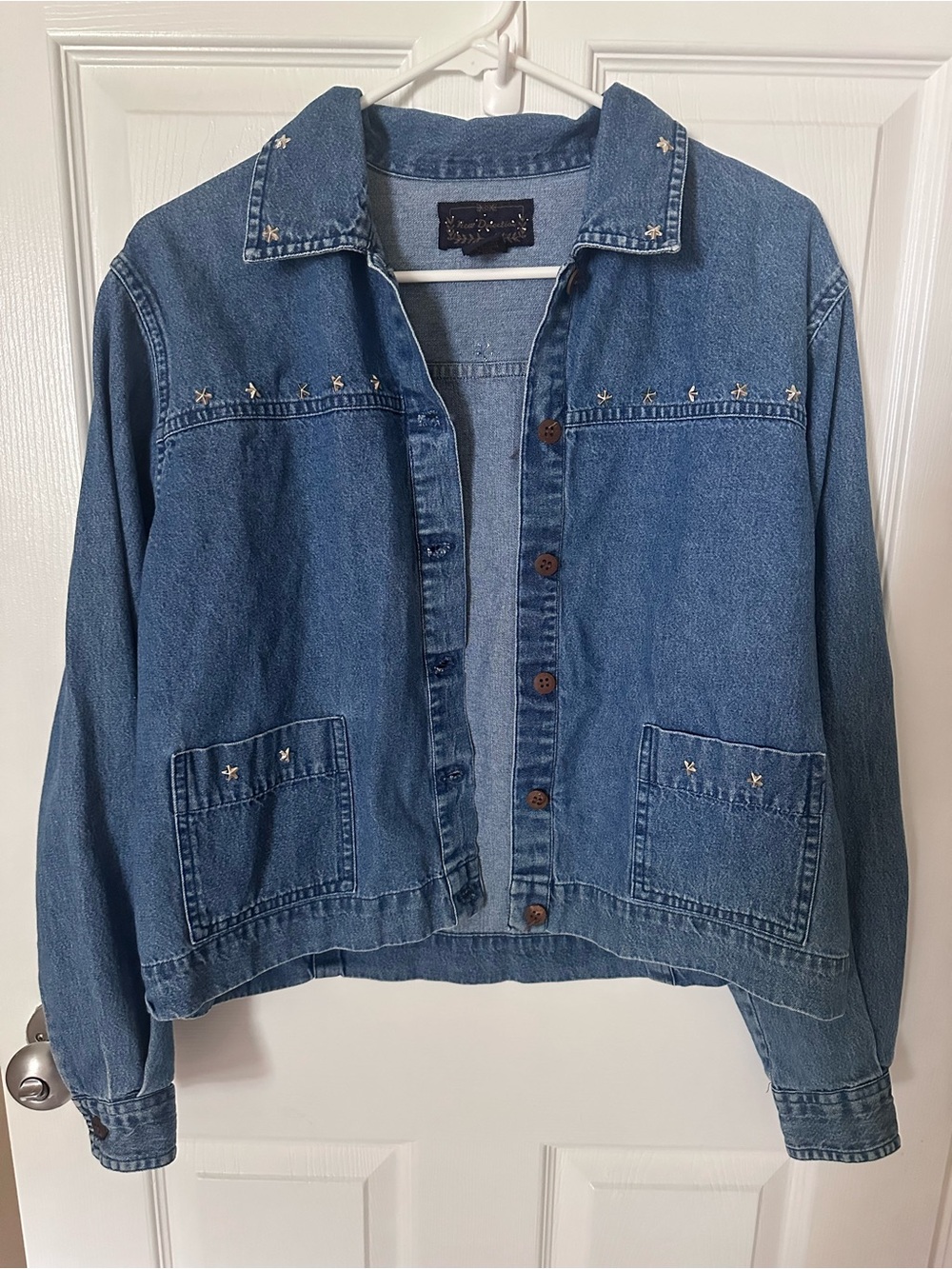 new directions Blue Embroidered Denim Jacket